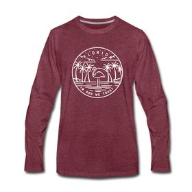 Florida Long Sleeve T-Shirt - State Design Unisex Florida Long Sleeve Shirt - heather burgundy