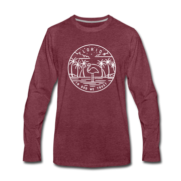Florida Long Sleeve T-Shirt - State Design Unisex Florida Long Sleeve Shirt - heather burgundy