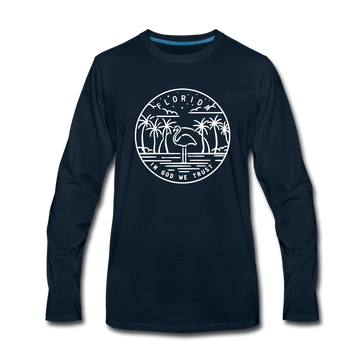 Florida Long Sleeve T-Shirt - State Design Unisex Florida Long Sleeve Shirt - deep navy