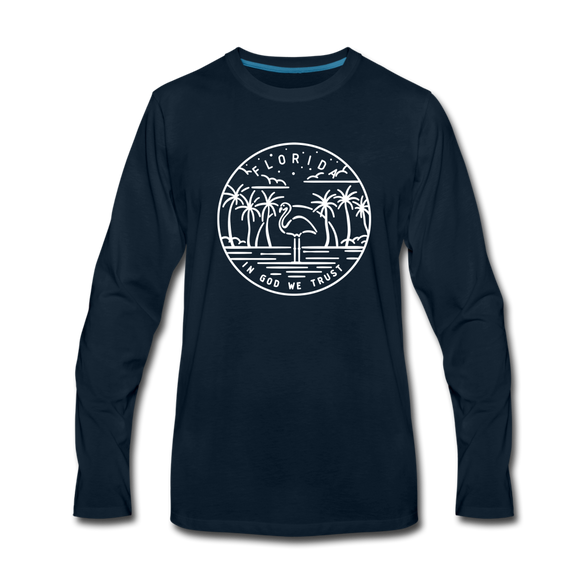 Florida Long Sleeve T-Shirt - State Design Unisex Florida Long Sleeve Shirt - deep navy