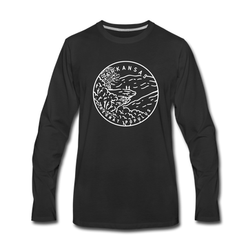 Arkansas Long Sleeve T-Shirt - State Design Unisex Arkansas Long Sleeve Shirt - black
