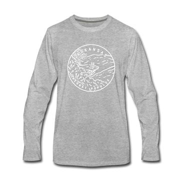 Arkansas Long Sleeve T-Shirt - State Design Unisex Arkansas Long Sleeve Shirt - heather gray