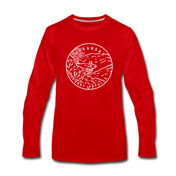 Arkansas Long Sleeve T-Shirt - State Design Unisex Arkansas Long Sleeve Shirt - red