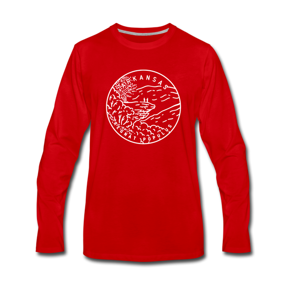 Arkansas Long Sleeve T-Shirt - State Design Unisex Arkansas Long Sleeve Shirt - red