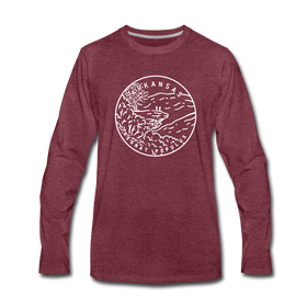 Arkansas Long Sleeve T-Shirt - State Design Unisex Arkansas Long Sleeve Shirt - heather burgundy