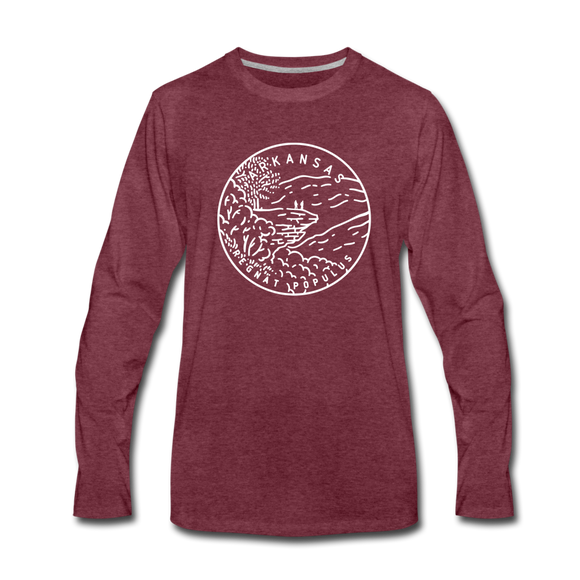 Arkansas Long Sleeve T-Shirt - State Design Unisex Arkansas Long Sleeve Shirt - heather burgundy