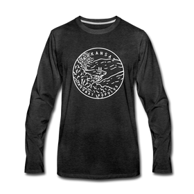 Arkansas Long Sleeve T-Shirt - State Design Unisex Arkansas Long Sleeve Shirt - charcoal gray