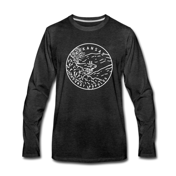Arkansas Long Sleeve T-Shirt - State Design Unisex Arkansas Long Sleeve Shirt - charcoal gray