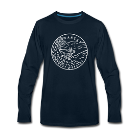 Arkansas Long Sleeve T-Shirt - State Design Unisex Arkansas Long Sleeve Shirt - deep navy