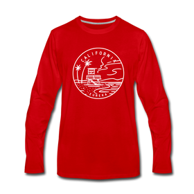 California Long Sleeve T-Shirt - State Design Unisex California Long Sleeve Shirt - red
