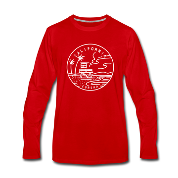 California Long Sleeve T-Shirt - State Design Unisex California Long Sleeve Shirt - red