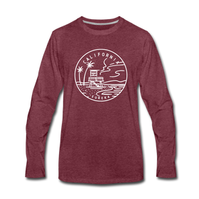 California Long Sleeve T-Shirt - State Design Unisex California Long Sleeve Shirt - heather burgundy