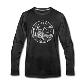 California Long Sleeve T-Shirt - State Design Unisex California Long Sleeve Shirt - charcoal gray