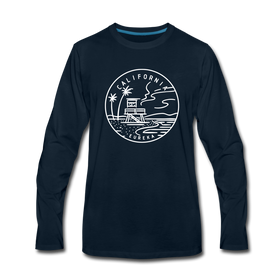 California Long Sleeve T-Shirt - State Design Unisex California Long Sleeve Shirt - deep navy
