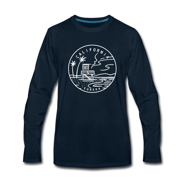 California Long Sleeve T-Shirt - State Design Unisex California Long Sleeve Shirt - deep navy