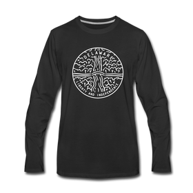 Delaware Long Sleeve T-Shirt - State Design Unisex Delaware Long Sleeve Shirt - black
