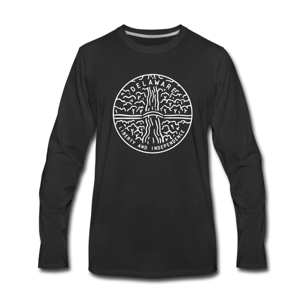 Delaware Long Sleeve T-Shirt - State Design Unisex Delaware Long Sleeve Shirt - black