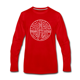 Delaware Long Sleeve T-Shirt - State Design Unisex Delaware Long Sleeve Shirt - red