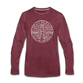 Delaware Long Sleeve T-Shirt - State Design Unisex Delaware Long Sleeve Shirt - heather burgundy