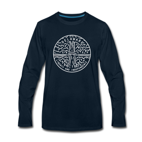 Delaware Long Sleeve T-Shirt - State Design Unisex Delaware Long Sleeve Shirt - deep navy