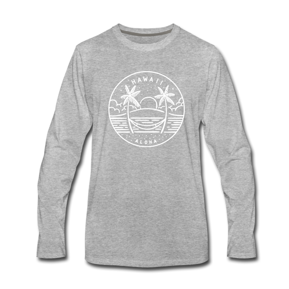 Hawaii Long Sleeve T-Shirt - State Design Unisex Hawaii Long Sleeve Shirt - heather gray