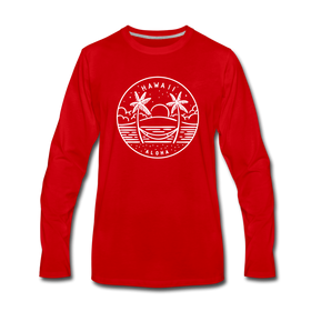 Hawaii Long Sleeve T-Shirt - State Design Unisex Hawaii Long Sleeve Shirt - red