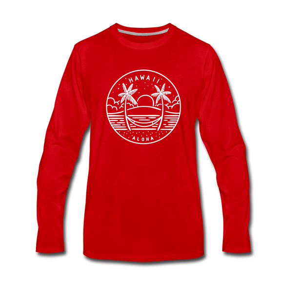 Hawaii Long Sleeve T-Shirt - State Design Unisex Hawaii Long Sleeve Shirt - red