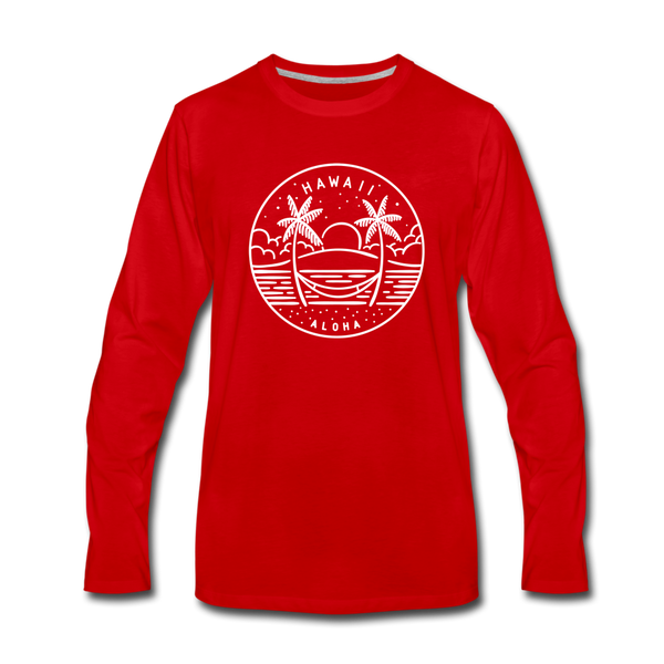 Hawaii Long Sleeve T-Shirt - State Design Unisex Hawaii Long Sleeve Shirt - red
