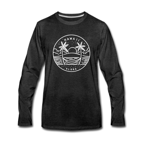 Hawaii Long Sleeve T-Shirt - State Design Unisex Hawaii Long Sleeve Shirt - charcoal gray