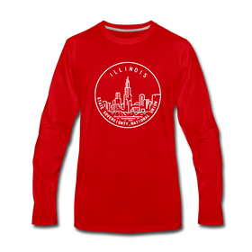 Illinois Long Sleeve T-Shirt - State Design Unisex Illinois Long Sleeve Shirt - red