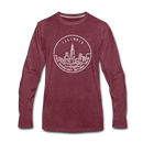 Illinois Long Sleeve T-Shirt - State Design Unisex Illinois Long Sleeve Shirt - heather burgundy