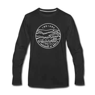 Indiana Long Sleeve T-Shirt - State Design Unisex Indiana Long Sleeve Shirt - black