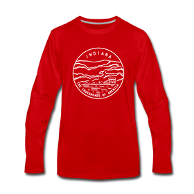 Indiana Long Sleeve T-Shirt - State Design Unisex Indiana Long Sleeve Shirt - red