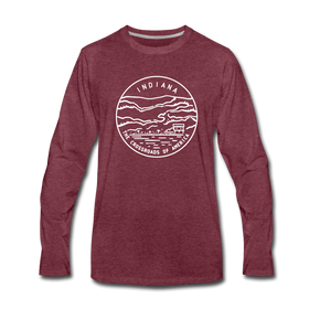 Indiana Long Sleeve T-Shirt - State Design Unisex Indiana Long Sleeve Shirt - heather burgundy