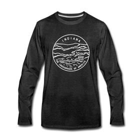 Indiana Long Sleeve T-Shirt - State Design Unisex Indiana Long Sleeve Shirt - charcoal gray