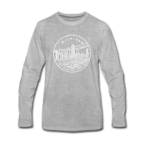 Michigan Long Sleeve T-Shirt - State Design Unisex Michigan Long Sleeve Shirt - heather gray