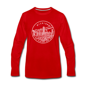 Michigan Long Sleeve T-Shirt - State Design Unisex Michigan Long Sleeve Shirt - red