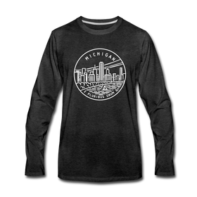 Michigan Long Sleeve T-Shirt - State Design Unisex Michigan Long Sleeve Shirt - charcoal gray