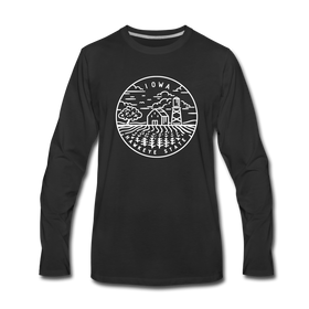 Iowa Long Sleeve T-Shirt - State Design Unisex Iowa Long Sleeve Shirt - black