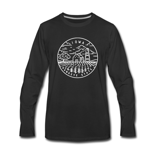 Iowa Long Sleeve T-Shirt - State Design Unisex Iowa Long Sleeve Shirt - black