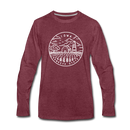 Iowa Long Sleeve T-Shirt - State Design Unisex Iowa Long Sleeve Shirt - heather burgundy