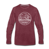 Iowa Long Sleeve T-Shirt - State Design Unisex Iowa Long Sleeve Shirt - heather burgundy