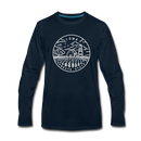 Iowa Long Sleeve T-Shirt - State Design Unisex Iowa Long Sleeve Shirt - deep navy
