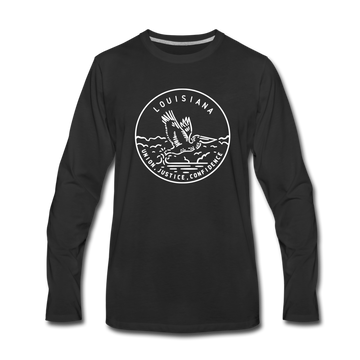Louisiana Long Sleeve T-Shirt - State Design Unisex Louisiana Long Sleeve Shirt - black