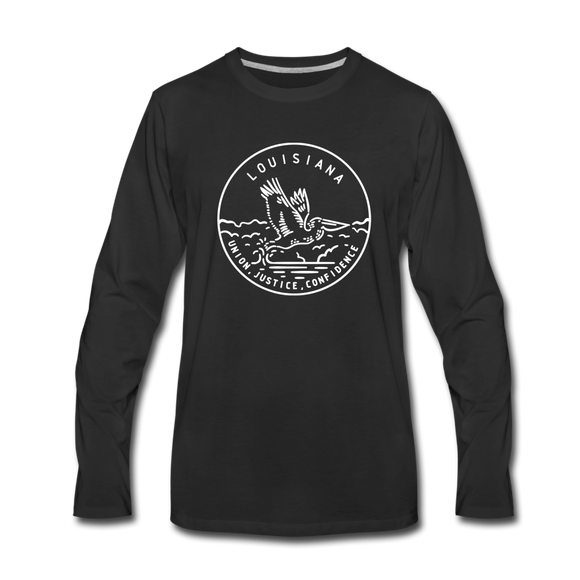 Louisiana Long Sleeve T-Shirt - State Design Unisex Louisiana Long Sleeve Shirt - black