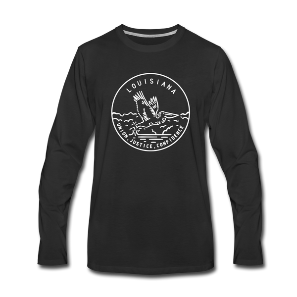 Louisiana Long Sleeve T-Shirt - State Design Unisex Louisiana Long Sleeve Shirt - black