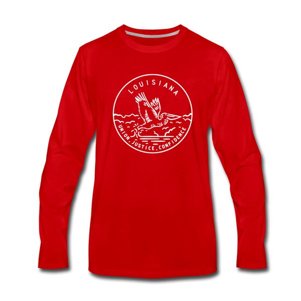 Louisiana Long Sleeve T-Shirt - State Design Unisex Louisiana Long Sleeve Shirt - red