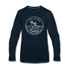 Louisiana Long Sleeve T-Shirt - State Design Unisex Louisiana Long Sleeve Shirt - deep navy