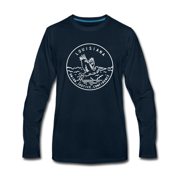 Louisiana Long Sleeve T-Shirt - State Design Unisex Louisiana Long Sleeve Shirt - deep navy