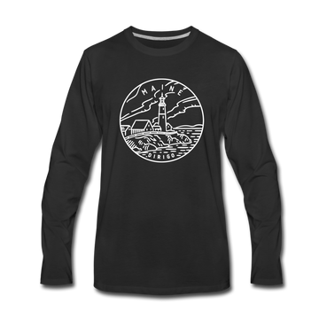 Maine Long Sleeve T-Shirt - State Design Unisex Maine Long Sleeve Shirt - black